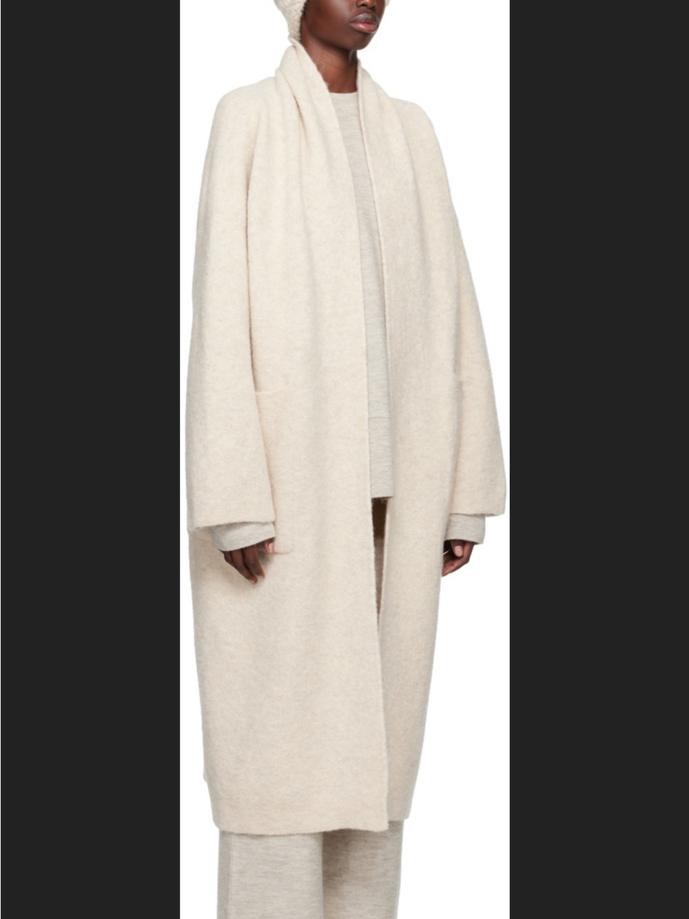 Lauren Manoogian Cream Open-Front Long Coat